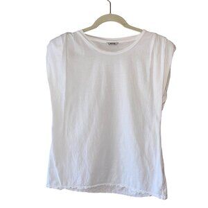 St. Roche Womens Tank Size Medium White Echo Padded Shoulder Pure Cotton